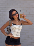 Polka dot lace corset