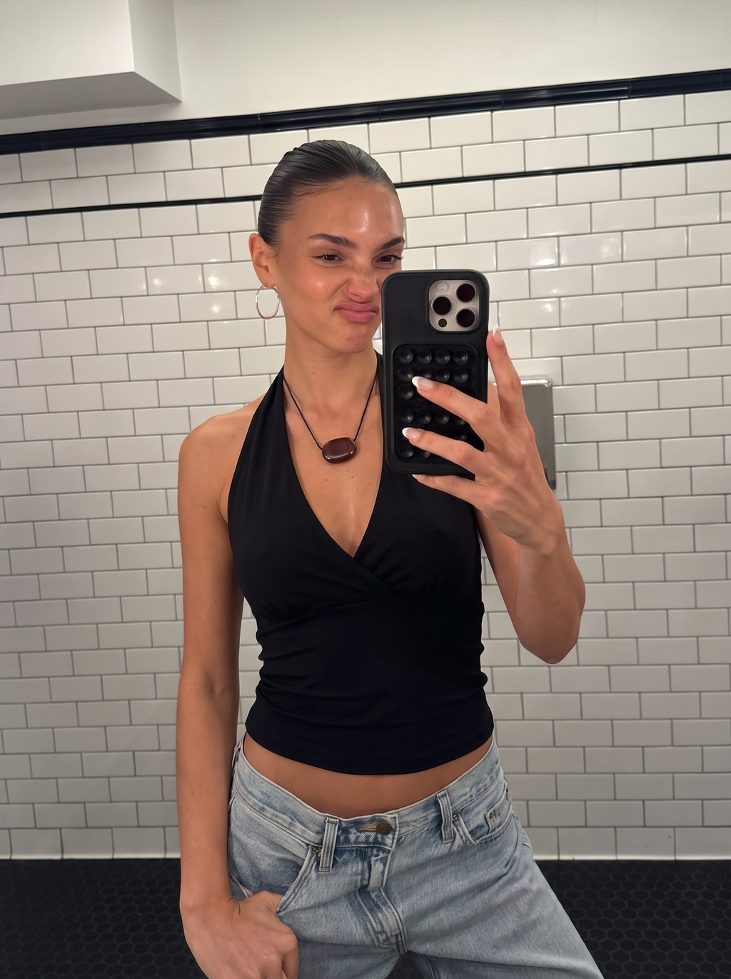 Halter Wrap Top Black