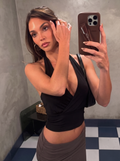 Halter Wrap Top Black